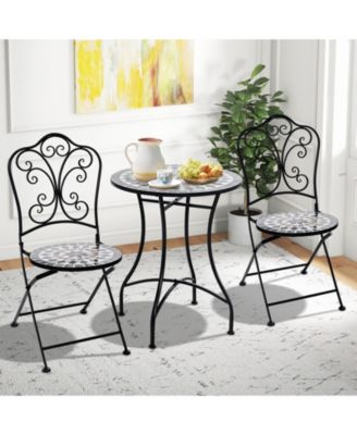 24 Inch Patio Bistro Table with Ceramic Tile Tabletop