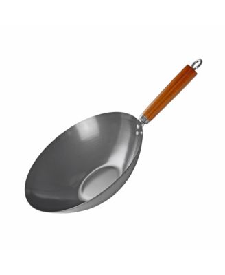 12" Carbon Steel Wok with Acacia Wood Handle, Non Stick Stir Fry Pan with Ceramic Coating, Safe for Any Cooktop or Grill, Lighter and Cools Faster than Cast Iron