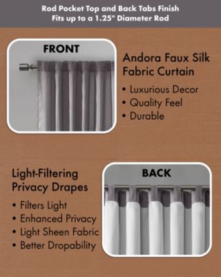 Andora Botanical Embroidered Curtain Panel, 50" x 84"