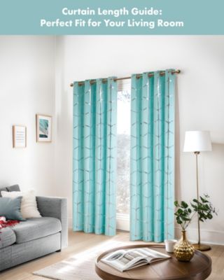 Raina Total Blackout Metallic Print Grommet Top Curtain Single Panel, 50"W x 63"L