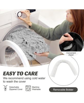 Plush Calming Dog Couch Bed with Anti-Slip Bottom Plush Mat for Small Dogs & Cats