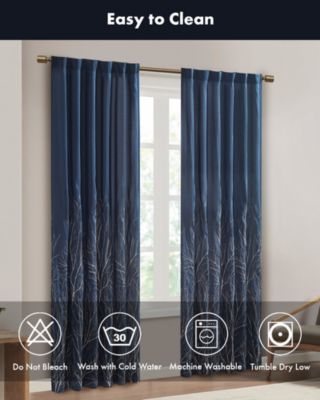 Andora Botanical Embroidered Curtain Panel, 50"W x 95"L