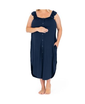 Women's Ruffle Strap Labor & Delivery Gown