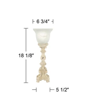 Country Cottage Accent Table Lamp 18 1/4" High French Beige Alabaster Glass Uplight Shade for Living Room Bedroom