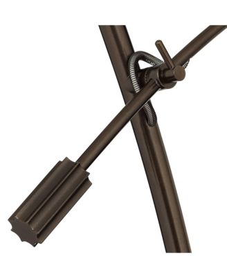 Raymond Modern Arc Floor Lamp 69" Tall Bronze Adjustable Boom Arm Off White Linen Drum Shade for Living Room Reading Bedroom Home