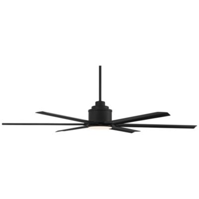 65" Modern Industrial Outdoor Ceiling Fan with Dimmable LED Light Remote Control Matte Black Wet for Patio Exterior