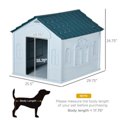 Plastic Dog House W/ Door, Easy to Assemble, for M and S Dogs
