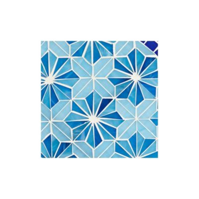 Blue Star Modern Black Metal Round Outdoor Accent Side Table 14" Wide with Lower Shelf Mosaic Tabletop Gracefully Curved Legs for Porch Patio Home House Balcony Spaces Deck