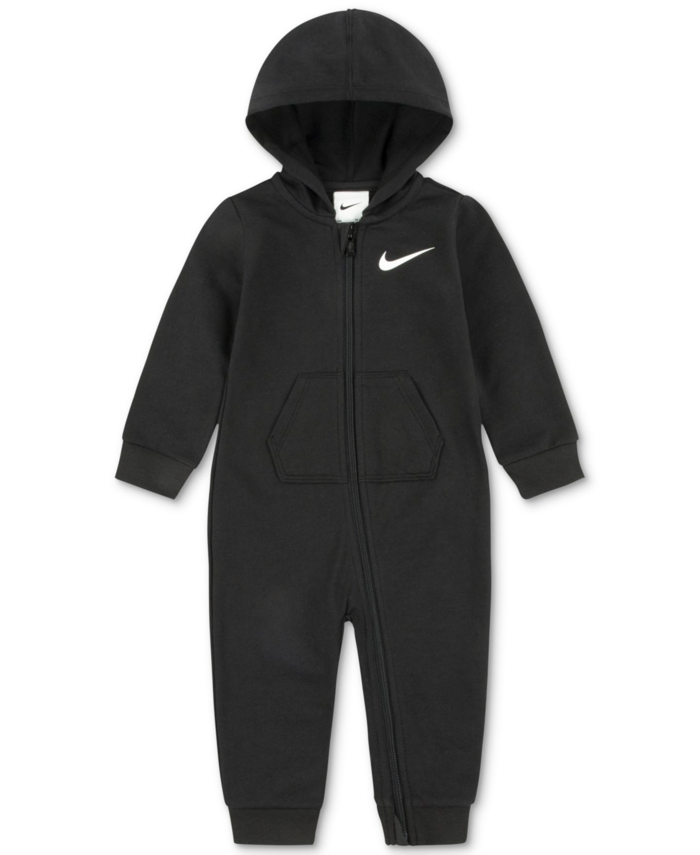 Детский комбинезон Nike с капюшоном и длинным рукавом для малыша, цвет: Чёрный — фото 1