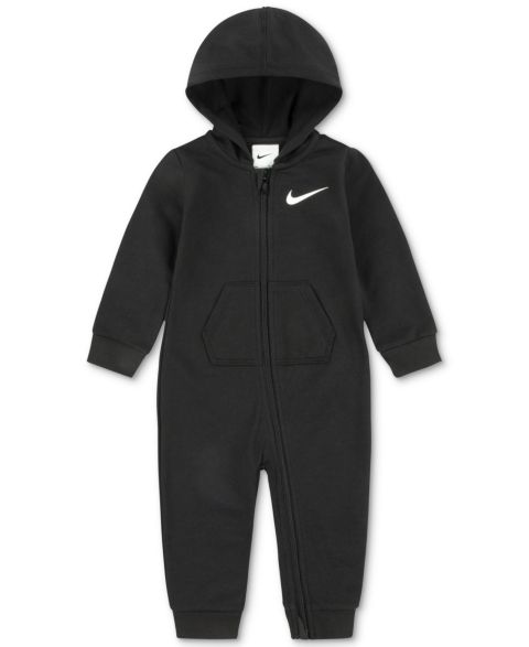Детский комбинезон Nike с капюшоном и длинным рукавом для малыша, цвет: Чёрный
