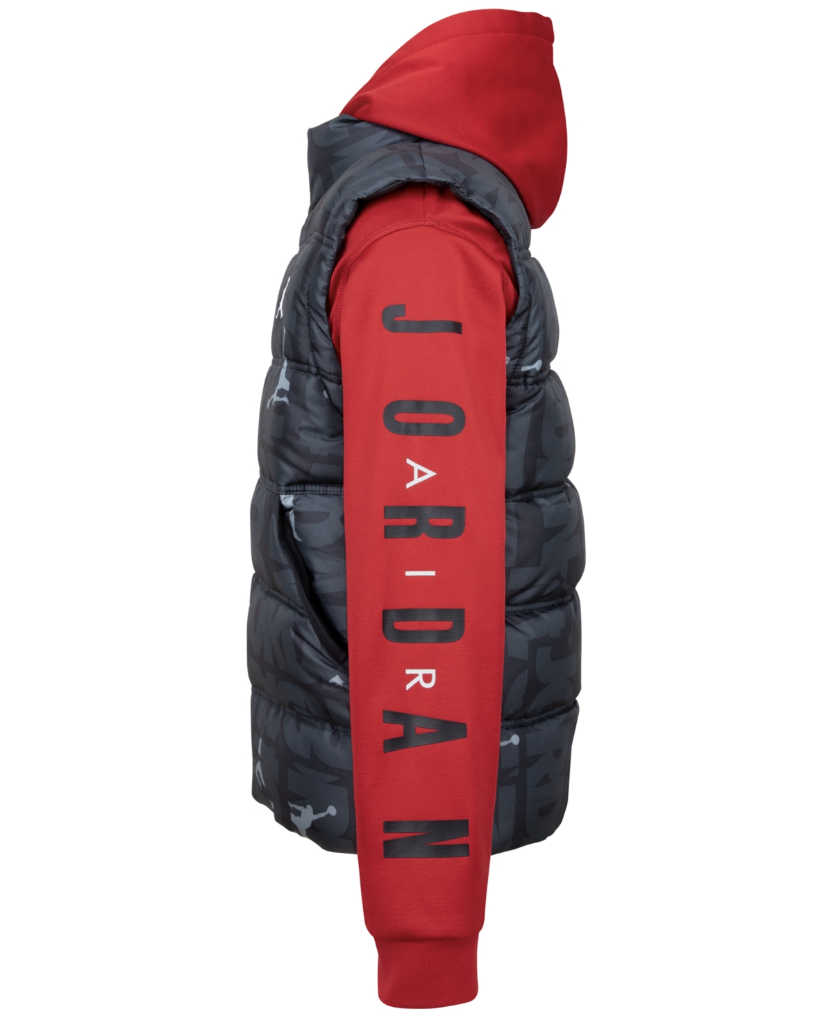 Jordan Big Boys Layered-Look Hooded Jacket - W0gassorte