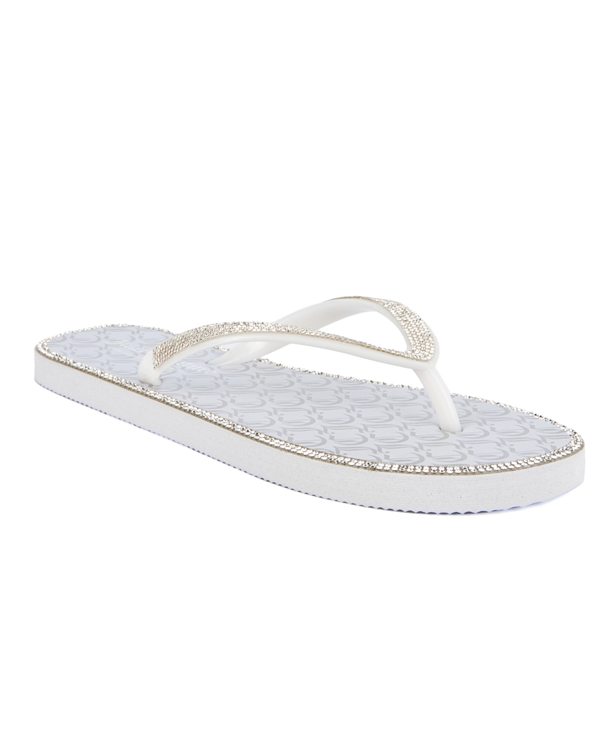 Juicy Couture Women's Surprise 2 Embellished Flip Flop Sandals -Silver