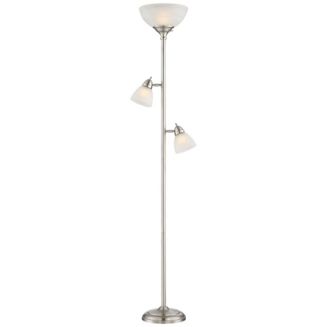 360 Lighting Ellery Modern Torchiere Floor Lamp with Side Lights 72" Tall Brushed Nickel Frosted White Glass Shade for Living Room Reading Bedroom - Macy's