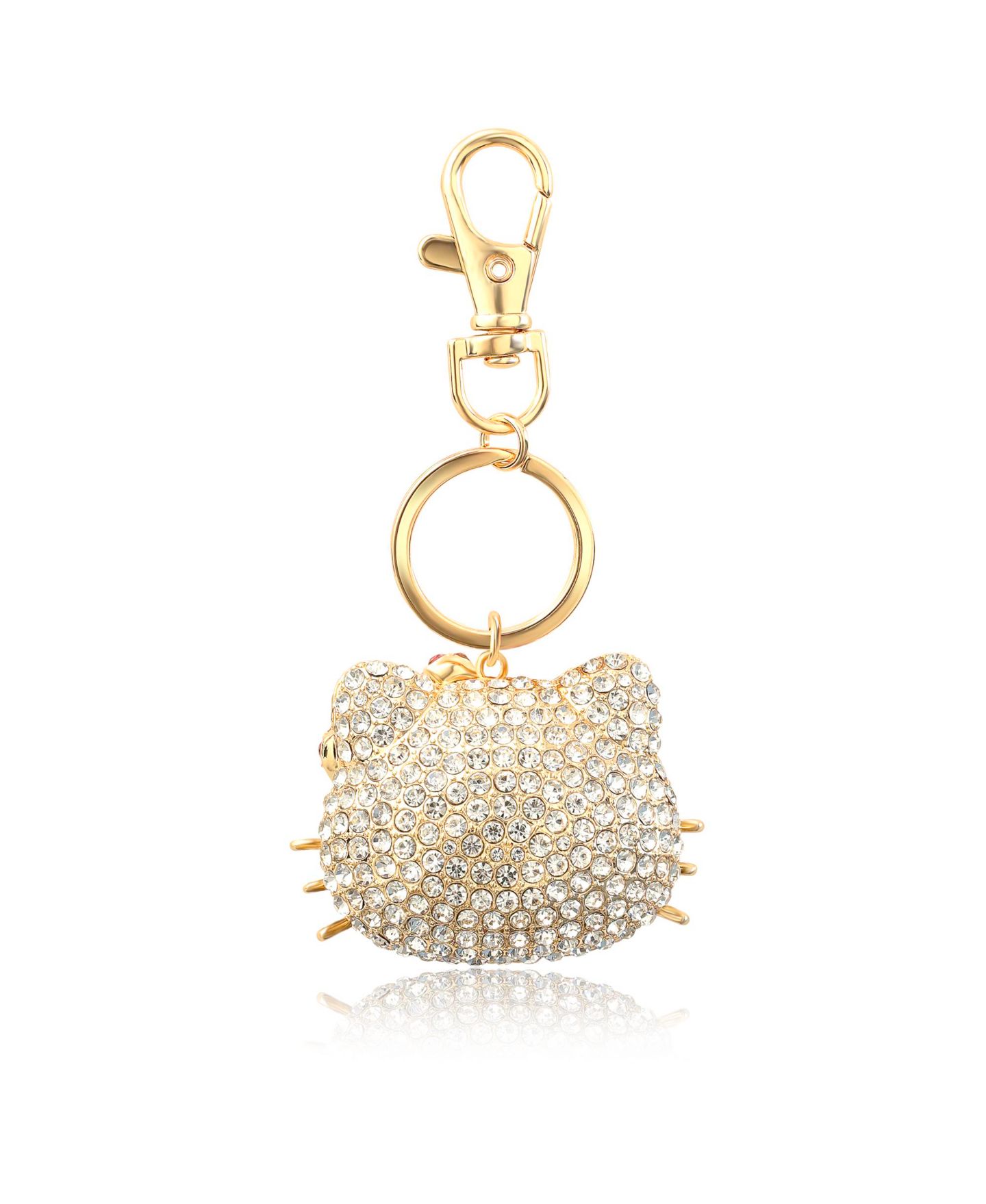 Брелок Hello Kitty Sanrio Face Pave 3D Bling Keychain - Bag Charm, Backpack Accessories, Travel Collectible Gift Keychains — фото 7