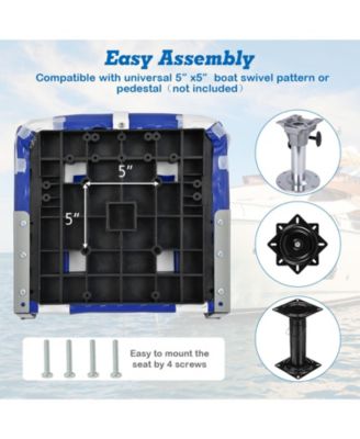 2 Pack High Back Folding Boat Seats with Sponge Cushion & Flexible Hinges