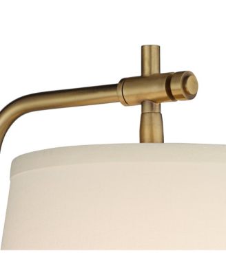 Seline Modern Wall Lamp with Dimmer Warm Gold Metal Plug-in 7" Light Fixture Adjustable Off White Shade for Bedroom Living Room House