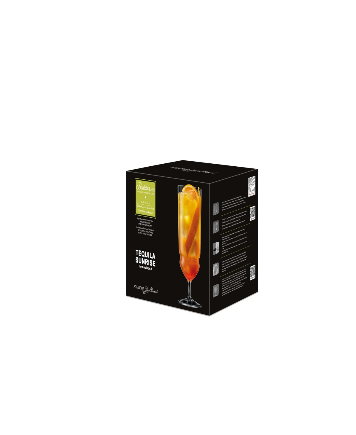 Luigi Bormioli Backdoor '20s Tequila Sunrise 14 oz Cocktail Glasses, Set Of 6 In Clear