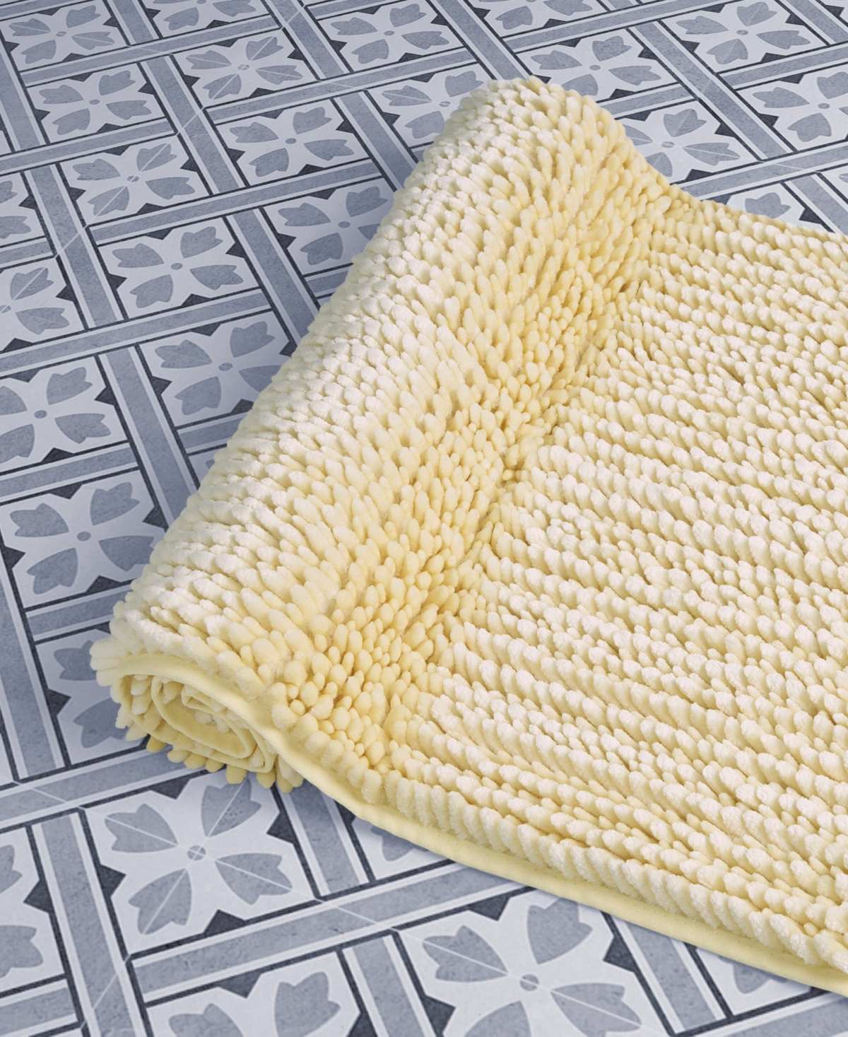 Laura Ashley Butter Chenille Bath Mat, 27" x 45"