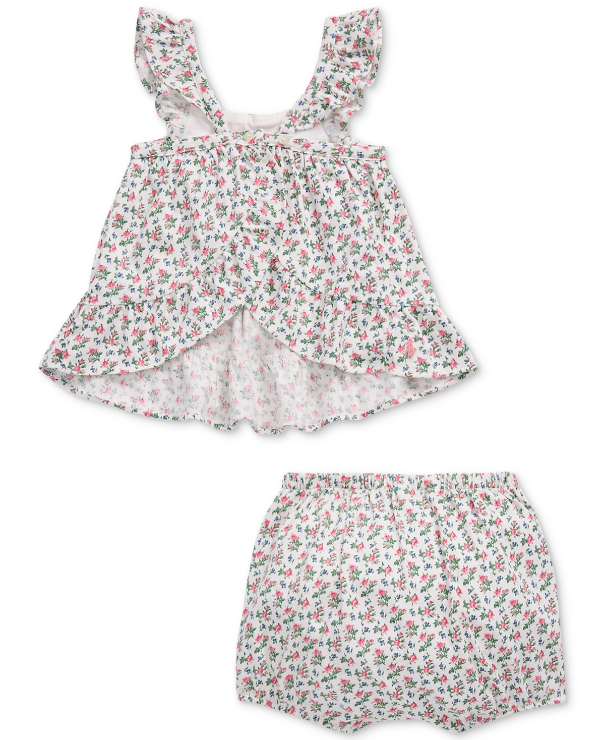 Polo Ralph Lauren Baby Girls Floral Cotton Jersey Top & Bloomer Set