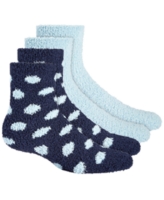 Charter Club Women's 2-Pk. Holiday Fuzzy Butter Socks, Created for Macy's - Dots Navy Sail