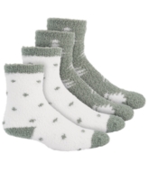 Charter Club Women's 2-Pk. Holiday Fuzzy Butter Socks, Created for Macy's - Winter Trees