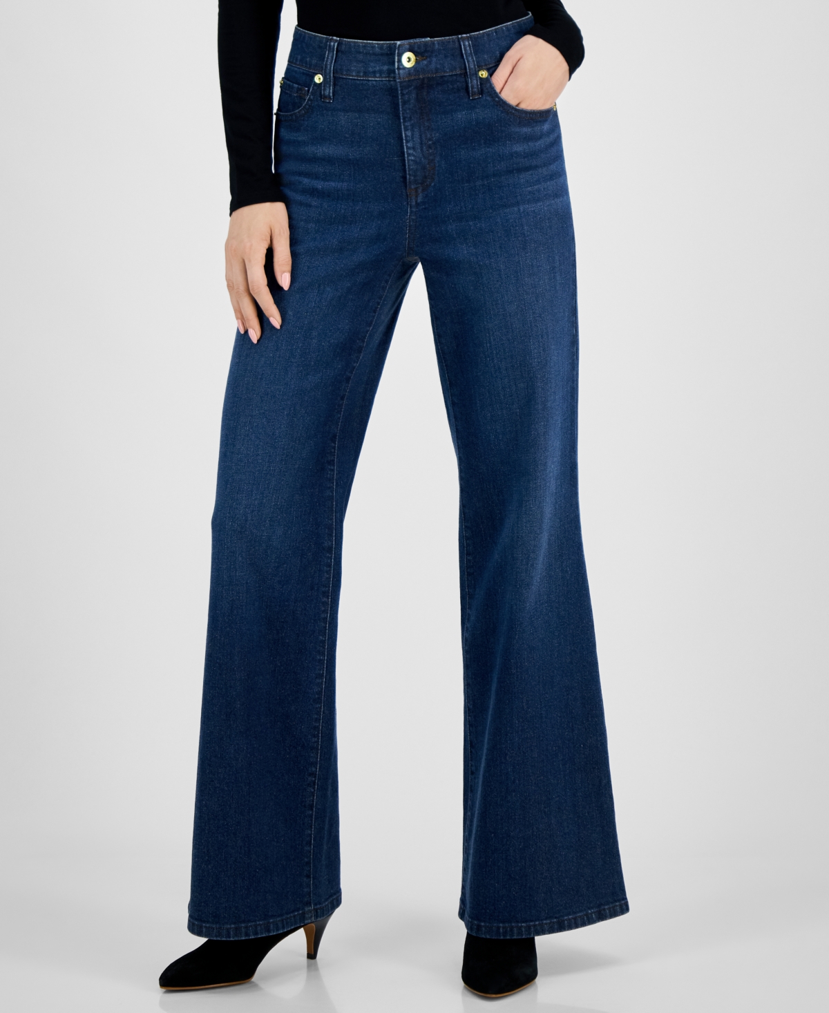 I.n.c. International Concepts Petite High-Rise Wide Leg Jeans, Created for Macy's
