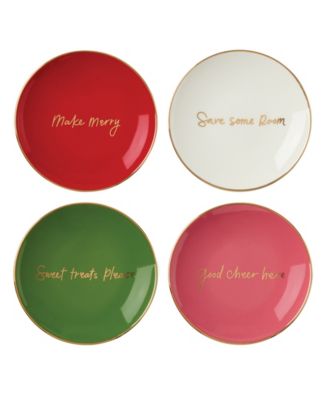 Kate Spade Be Jolly Color 4-Piece Tidbit Plates - Macy's
