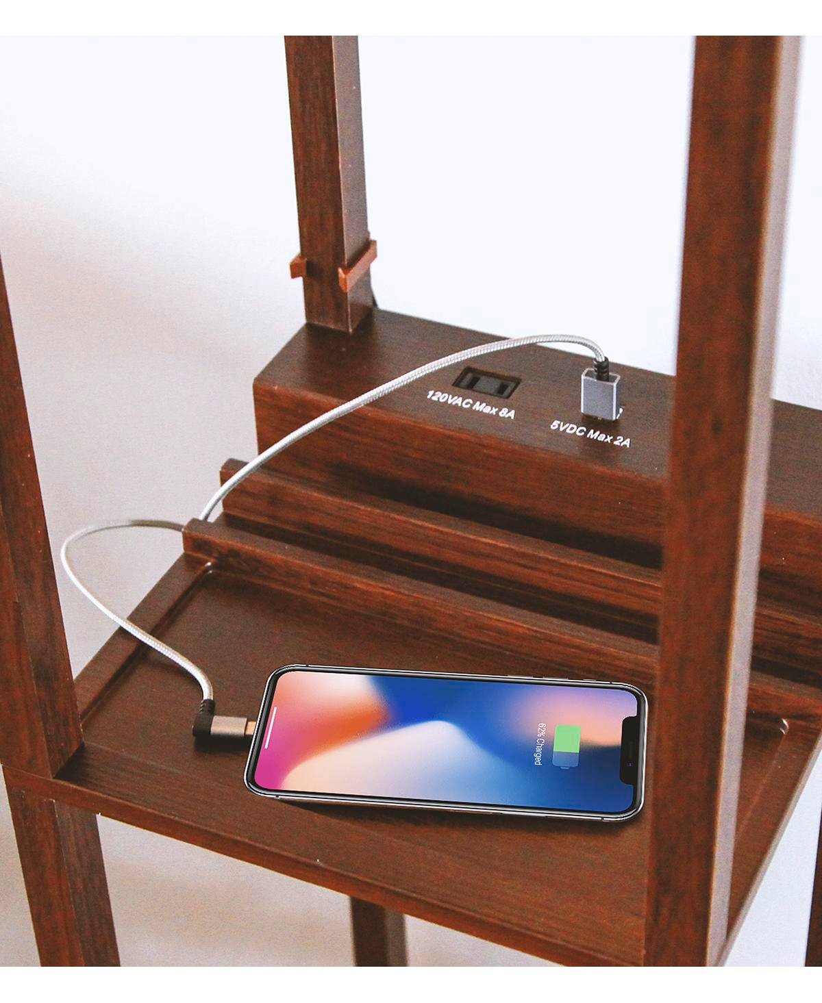 Maxwell 63" Led Shelf Lamp with Usb Port and Power Outlet