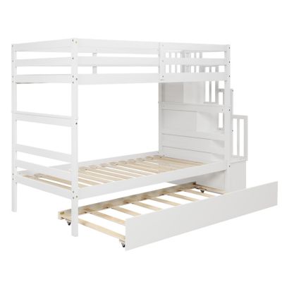 Streamdale Bunk Beds Twin Over Twin Stairway Storage Function