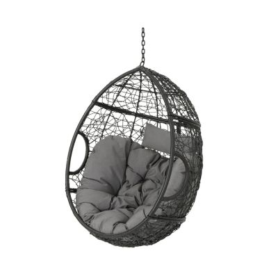 Cozy Wicker Egg Hammock Chair with Removable Cushions
