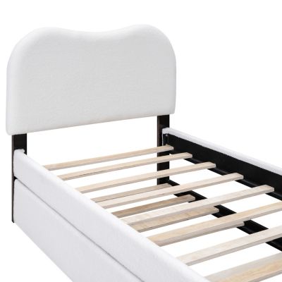 Twin Upholstered Platform Bed with Trundle