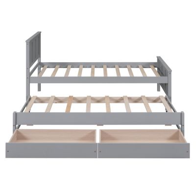 Streamdale Twin Size Platform Bed With Trundle And Drawers