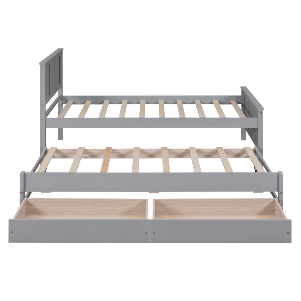 Streamdale Furniture Twin Size Platform Bed With Trundle And Drawers