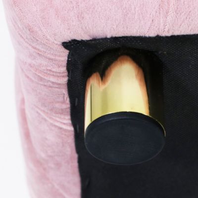 Streamdale Pink Velvet Ottoman Elegant Accent