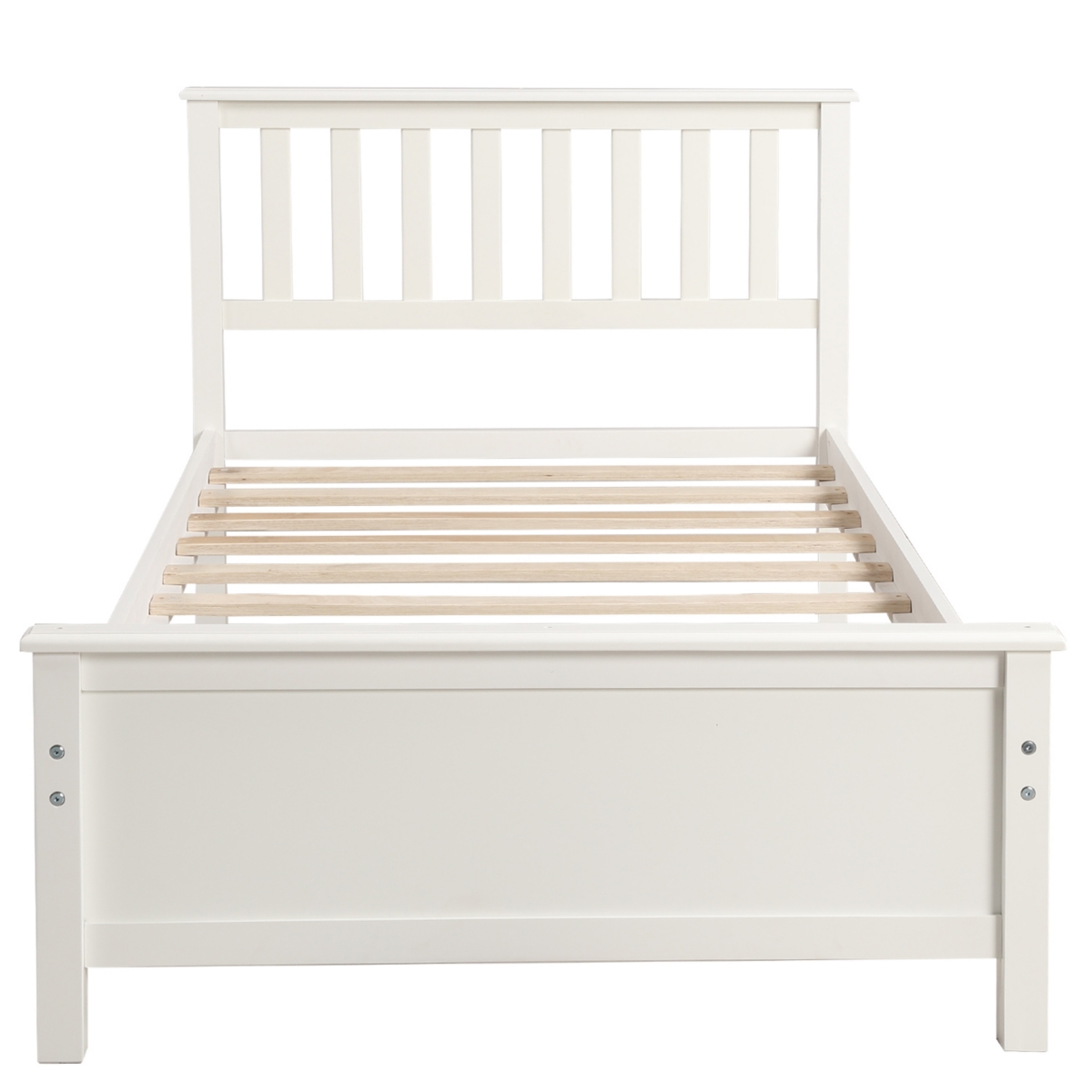 Streamdale Furniture Twin Size Wood Platform Bed With Headboard, Footboard And Wood Slat Support