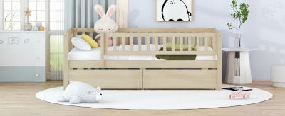 Twin Size Daybed Wood Bed With Two Drawers