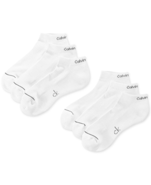 Calvin Klein Six-Pack Athletic Stripe Ankle Socks