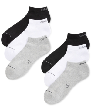 Calvin Klein Six-Pack Athletic Stripe Ankle Socks