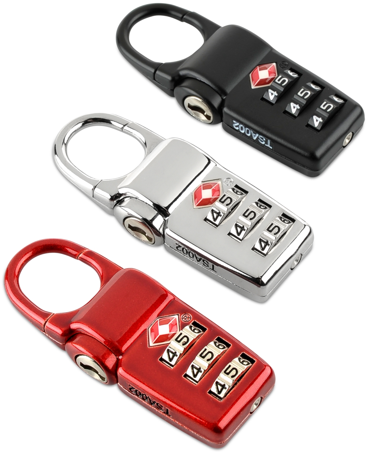 Shop Tumi Set Of 3 Travel Locks In Black,silver,red