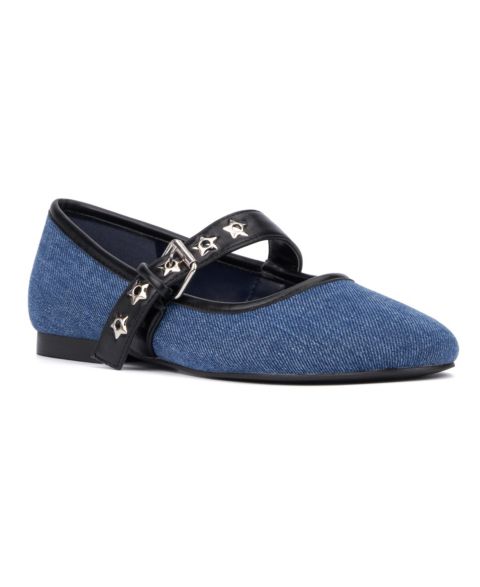 Женские балетки Olivia Miller Element Mary Jane Flat, цвет: Чёрный