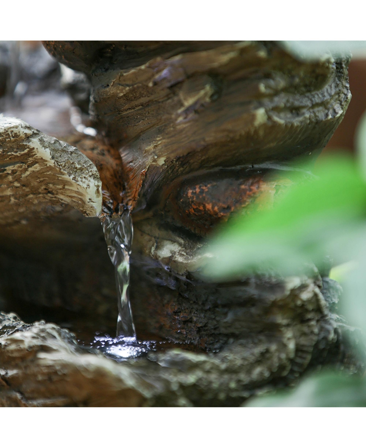 Streamdale Furniture Tranquil Tabletop Fountain Rustic Wood Design for Serenity
