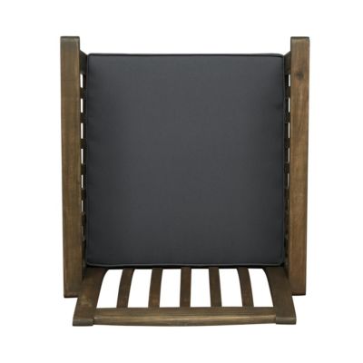 Streamdale Rustic Acacia Wood Dining Chairs with Water-Resistant Cushions