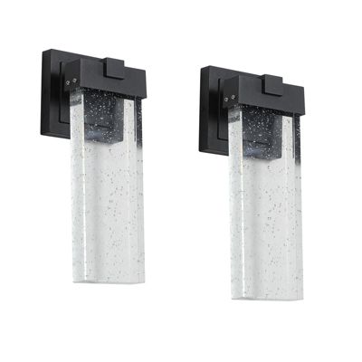 2-Pack Outdoor Transparent LED Crystal Wall Lamp
