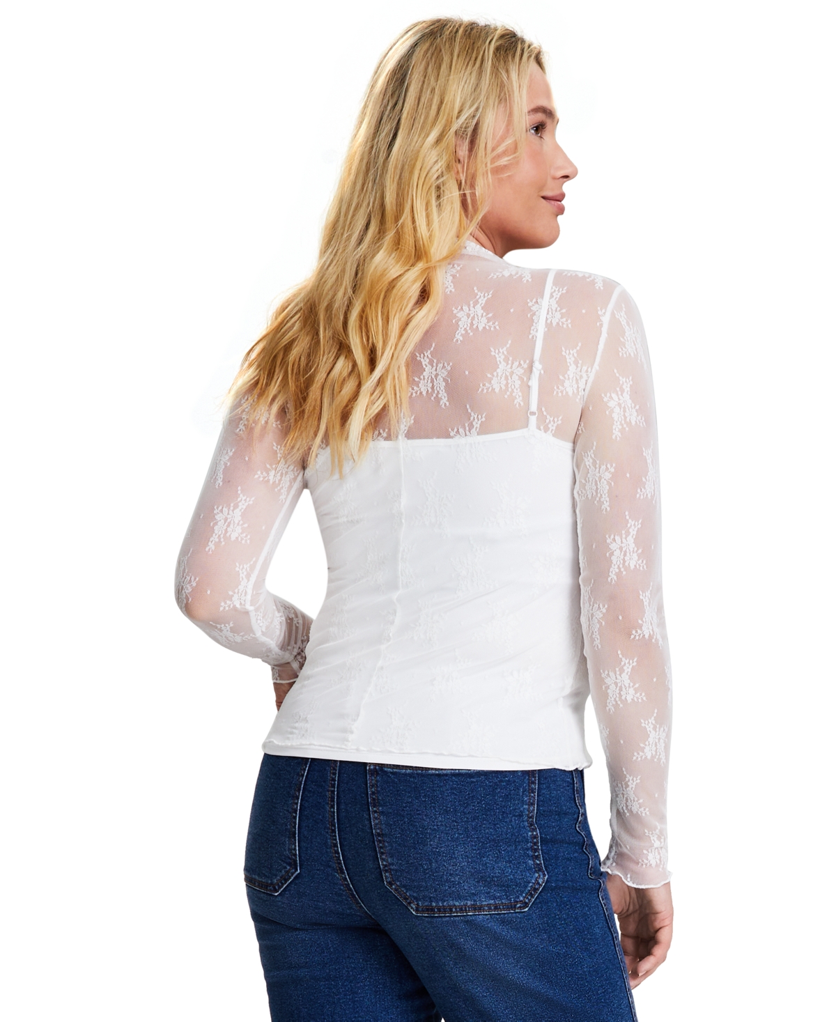And Now This Women's Floral-Lace Mock-Neck Top, Created for Macy's