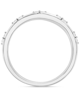 Diamond Mini Cluster Stack Band (1/6 ct. t.w.) in 10k White Gold, Created for Macy's