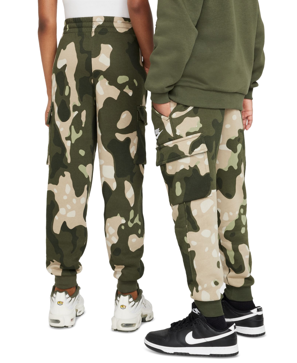Nike Big Kids Club Fleece Cargo Pants -white