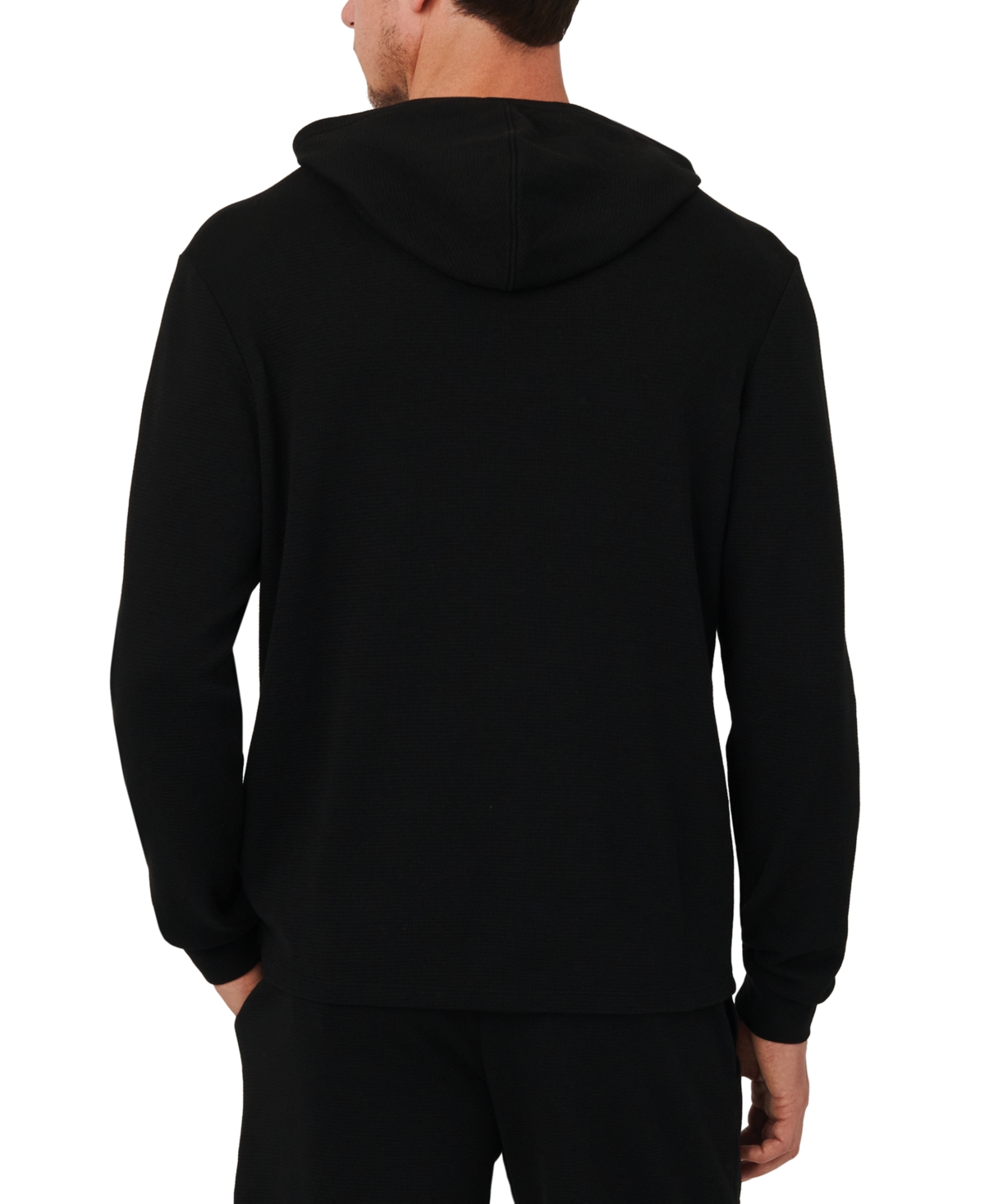 Lacoste Men's Thermal Sleep Waffle Hoodie In Black