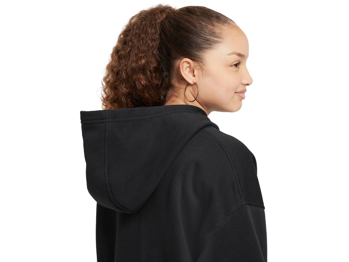 Худи Nike Sportswear Club Fleece Oversized-Fit для девочек, цвет: Чёрный — фото 3
