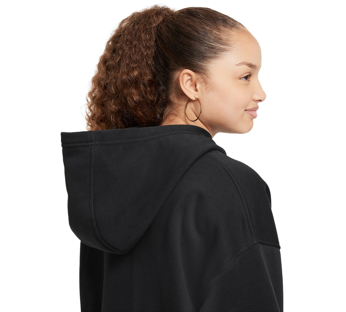 Nike Club Big Kid Girls Long Sleeve Fleece Active Hoodie In Black