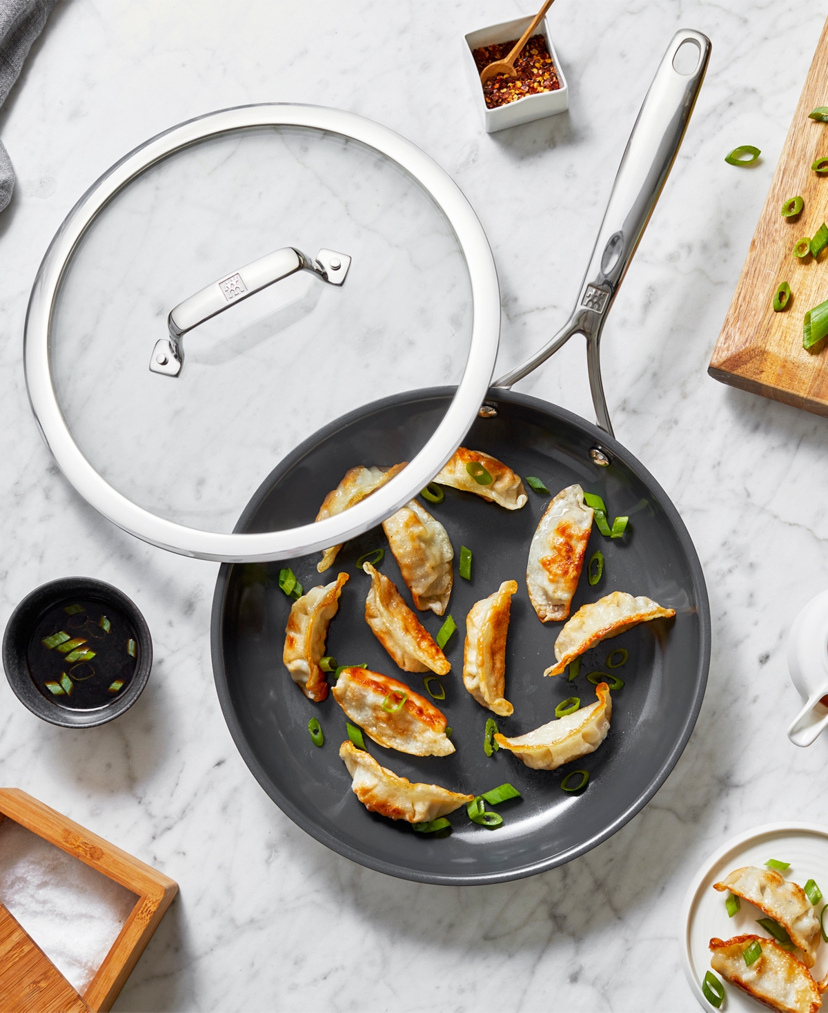 Zwilling Energy Plus 10-inch Stainless Steel Ceramic Nonstick Fry Pan With Lid In Stainless Steel,grey